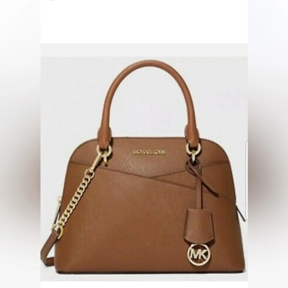 Michael Kors Jet Set Travel Medium Saffiano Leather Dome Satchel - Picture 12 of 13